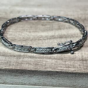 Banter Piercing Pagoda STERLING SILVER 925 Tennis Bracelet Linked Panel No Stone